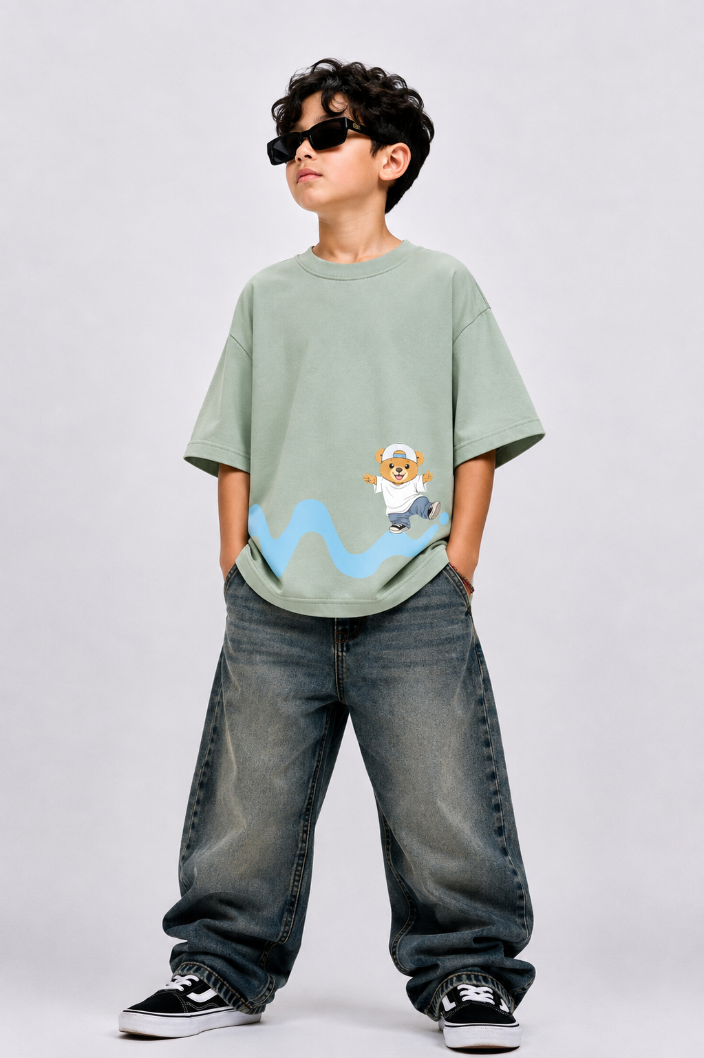 Happy Hop Bear Oversized T-Shirt