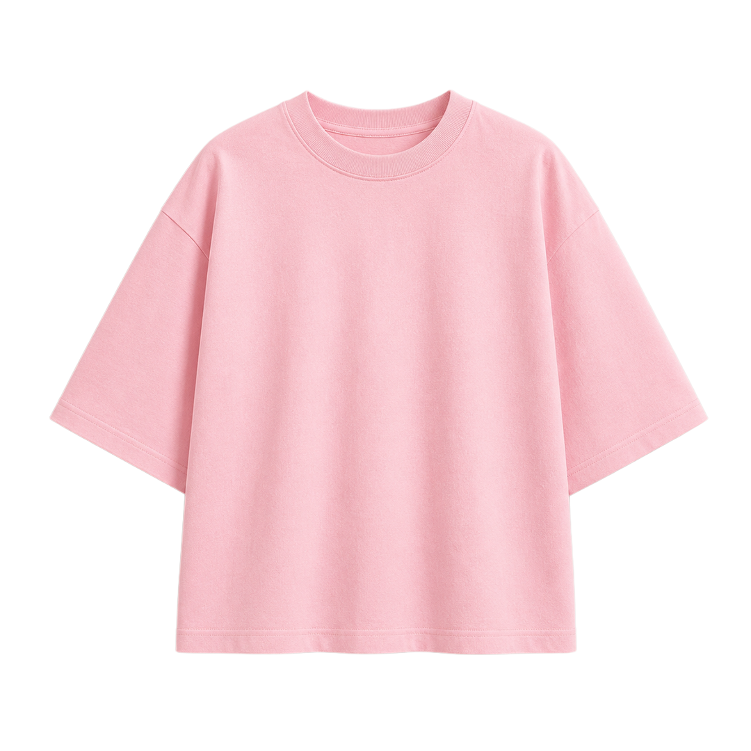 Unisex Oversized Solid T-shirt – Blush Pink